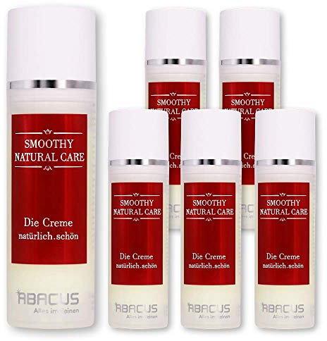ABACUS® 6x 50 ml Smoothy Natural Care - Die Creme Handcreme Körpercreme mit Shea-Butter, Avocadoöl, Jojobaöl, Orangenöl, Arganöl (7650.6)