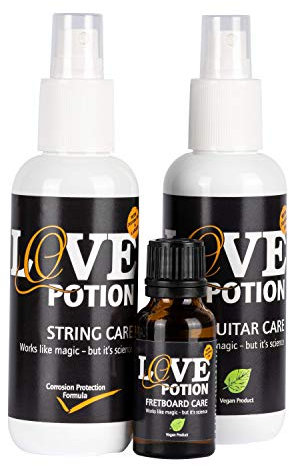 Ortega Guitars Love Potion Pack - 3-teiliges Reinigungsset zur Pflege von Saiteninstrumenten (OLP-PACK)