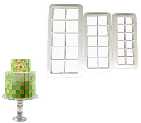 Square Cookie Cutter -Cookie Cutter Set Geometric Multicutter-Square Cake Fondant Cutter - 3 Size Square Biscuit Cutters Cake Decorating (Square)