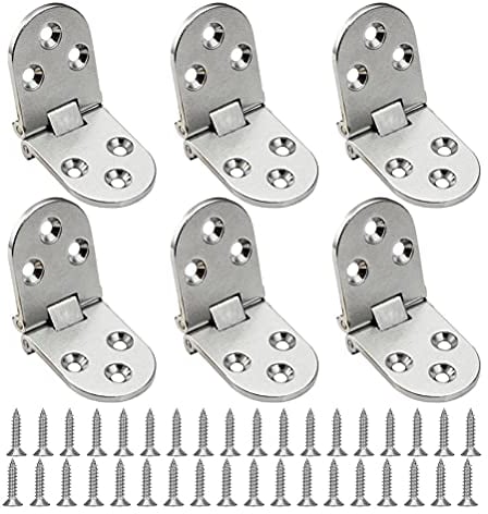 Cerniere Inox,6 Pezzi Cerniera Pieghevole,Armadio Fold Costruzione Hardware Tavolo Pieghevole Cerniera Mobili Porta Ingresso Cerniera Con Viti Argento