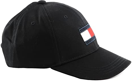Tommy Hilfiger Unisex Kinder Big Flag Cap Baseballkappe, Schwarz, L EU