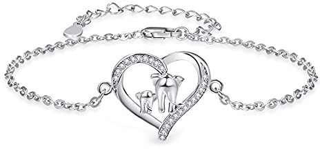KINGWHYTE Pinguin/Panda/Elefant Armband 925 Sterling Silber Splitter Verstellbares Armband Pinguin Schmuck Mama Geschenke für Frauen Mädchen