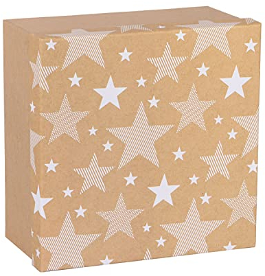 Idena 31236 - Geschenkbox Stern, 27 x 27 x 15,5 cm, Geschenk, Geschenkschachtel, Geschenkverpackung, Mehrfarbig