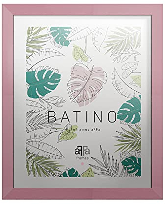 aFFa frames, Batino, Portafoto di legno, Luce, Rettangolo, Con vetro acrilico frontale, HDF Backing, Rosa, A4, 21x29,7 cm