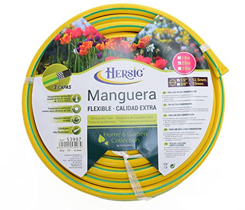 HERSIG - Manguera de jardín flexible - Calidad extra - 10 metros, diámetro 1/2