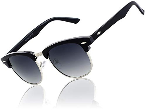 CGID Sonnenbrille-Herren-Damen-Polarisiert-Halbrahmen-Unisex Klassische Ultraleicht UV400-Schutz Brille CAT3 CE Fahren Reisen