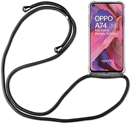 betterfon Hülle Kompatibel mit Oppo A54 5G / A74 5G | Handykette Smartphone Halskette Hülle mit Band | Handyhülle mit Kordel zum Umhängen Kompatibel für A54 5G / A74 5G | Schwarz