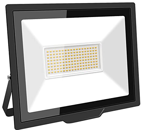 Willpower Projecteurs LED Extérieur 100W 10000LM Spot LED Extérieur 3500K Blanc Chaud IP66 Etanche Eclairage Exterieur Lumière de Sécurité LED pour Jardin Patio Garage Terrasse Maison