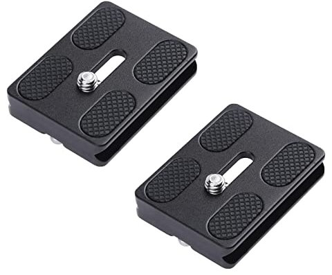 Sequpr 2 PCS Camera Quick Release Plate for Manfrotto Tripod, Aluminum Alloy Universal 38mm Camera Plates Mount for Arca Swiss Clamp Ball Head Gimbals