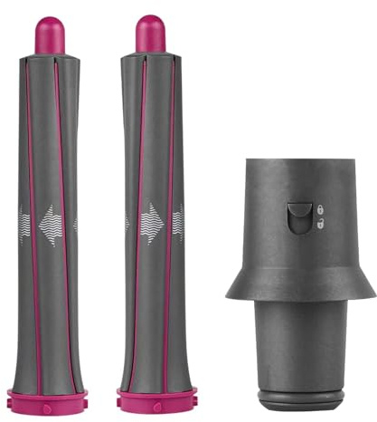 1 Paar 1,2 Zoll/30 mm Lockenstab für langes Haar, kompatibles Haarwerkzeug für Dyson Airwrap-Befestigungsteile, 1 Haartrockner-Lockenstabadapter (lange Modelle)