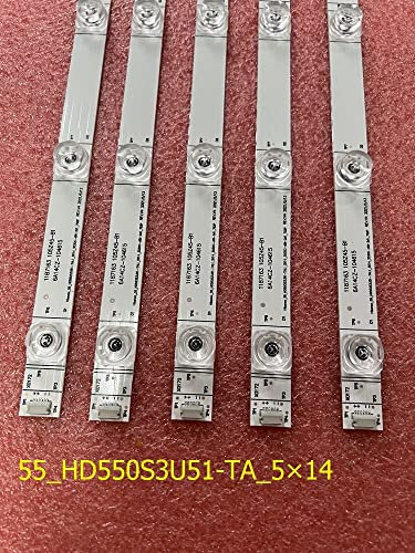 Pièces de Rechange TV- Kit 5pcs 1 4led LED Backlight Strip Compatible avec Hisense 5 5H8E 55H9E IC-A-CNDN55D975 H55A6500 55_HD550S3U51-TA_5X14_3030C 55HS68U (Color : 50 PCS for 10 TV)