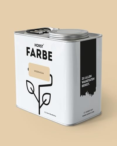 HORST Wandfarbe Weizenkeim 10L - Hochwertige Innen-Farbe - Hohe Deckkraft & Schnelltrocknend - Geruchsneutral - Spritz- & Tropffrei - 100% Natürlich - Orange