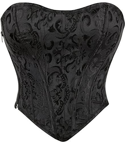 SHYMMUO Trägerloses Korsett-Top für Damen, Schnürung, Bustier, Clubwear