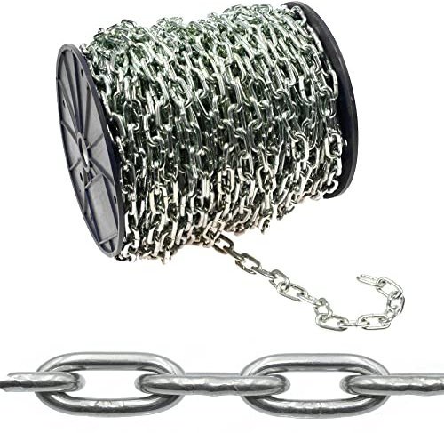 Stabile, helle verzinkte Kettenglieder aus robustem Stahl, Länge 5 mm, 1 m