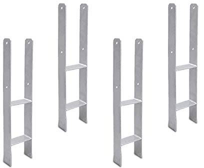 Daromigo Pfostenträger Langlebig H-Anker 4-teilig 600 * 60 * 121mm H-Pfostenanker Materialstärke 5mm Vierkantholzpfosten für Carport Zaun Pfosten Stelzenhäuser