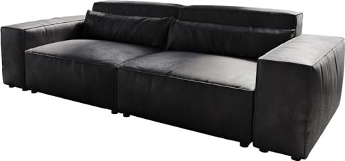 DELIFE Big-Couch Sirpio L Lederimitat Vintage Anthrazit 260x110 cm