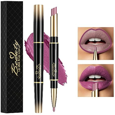 HOUSN Lippenstift und lipliner set, 2-in-1Matt Lippenstift Lip Liner, langanhaltende, antihaftbeschichtete Tasse, verblasst nicht, wasserdicht, Lippenstift-Make-up, Geschenk für Frauen(02#rot)
