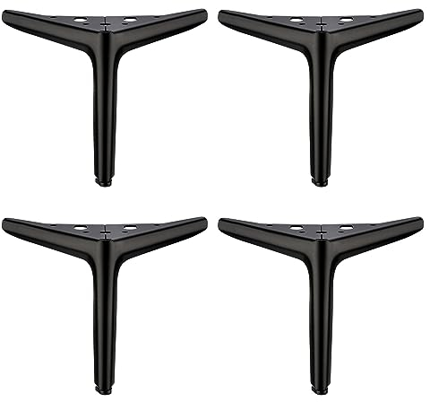 4 Möbelbeine,Moderne Dreieckige Metall Möbelfüße,Metall Möbelbeine,Dreieck Möbelbeine DIY Ersatz für Schrank Beine,für Couch Stuhl Ottomane Füße,mit Schrauben (18cm/7.1in,Black)