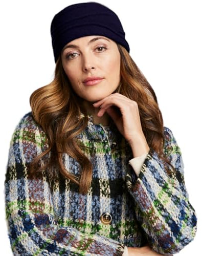 LOEVENICH Wollstirnband für Damen aus 100% Wolle mit weichem Fleecefutter - Elastisches Stirnband in One Size (Marine)