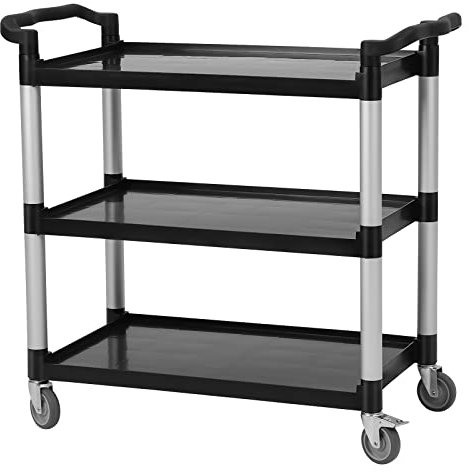 Allzweckwagen mit Bremsrad, robuster Rollwagen mit 3 Etagen und Hammer für Büro, Lager, Garage