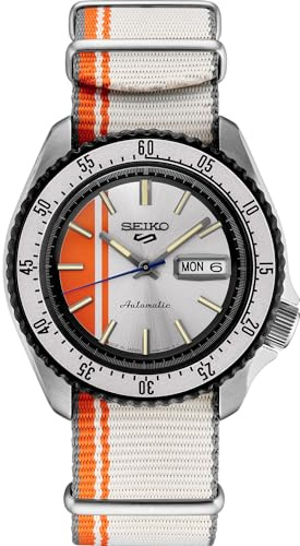 SEIKO SRPK73 Men’s Watch - 5 Sports U.S. Special Creation - Silver Uni-Directional Bezel, Day/Date Display and 100M Water Resistant