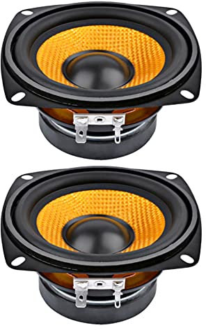Speesy 2Pc 4Inch Audio Portable Speaker 4 Ohm 15W Bass Speaker DIY Professional Multimedia Subwoofer Speakers for