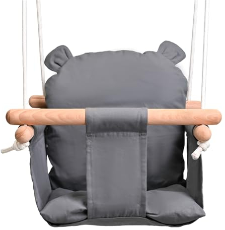Loggyland Babyschaukel Kinderschaukel aus Holz, Holzschaukel für Kinder, Baby Schaukel Indoor, Schaukeln für Türrahmen, Swing, Kleinkinderschaukel für Kinderzimmer
