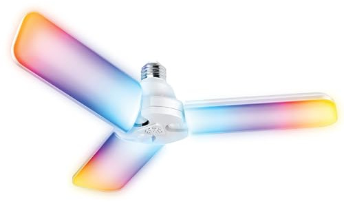Feit Lumière LED électrique intelligente RGBW 3 panneaux WiFi 2,4 GHz Spot LED à visser Fonctionne avec Alexa et Google Home Assistant, E26, 4000 lumens, plafonnier de garage