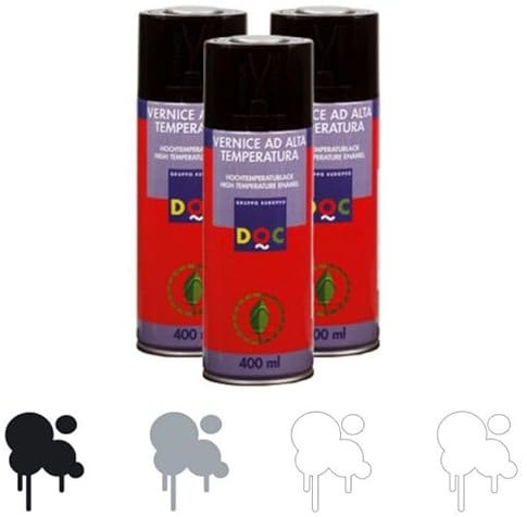 Generico Vernice Spray Alta Temperatura 400ml | Resiste fino a 600°C | Valvola autopulente per applicazione senza intasamenti | Ideale per scarichi, motori, radiatori e parti in metallo | Trasparente