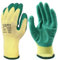 24 Pairs of Rubber Latex Coated Work Gloves for Men - Ideal for Safety, Builders, and Gardening (Green, Xlarge)