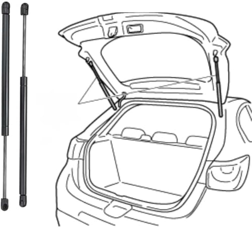 RUIHAHA 2 Stück Kofferraum Stoßdämpfer Gasfeder für Vw Polo 9N Hatchback 2002-2010(OEM-6Q0827550C)-50cm Auto Heckklappe Hydraulische Dämpfer Streben Stoßdämpfer Federbeine Zubehö