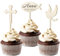 12 Stück Holz Cupcake Toppers Kommunion, Tortendeko Konfirmation Mädchen, Holz Fische Taube Kreuz Cake Topper Kommunion Taufe Deko für Erstekommunion Deko Junge, Taufe Party Dekoration (Mix)