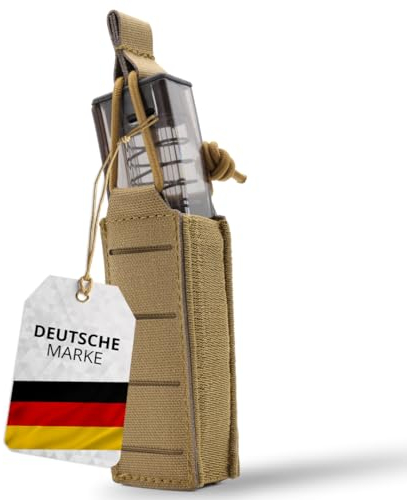 SHIELD Germany 1er Magazintasche für Airsoft Pistole - Ideal für Glock 17, P99, PPQ, M1911, HK45, USP Kurzwaffen Magazine - Airsoft Zubehör, Molle Pouch Plattenträger (Coyote)