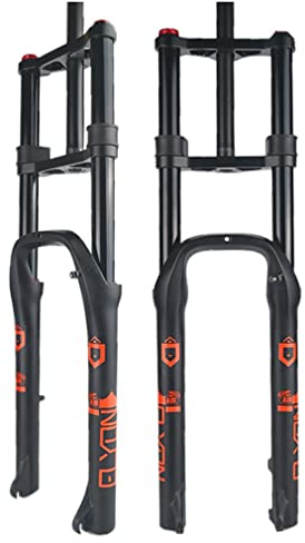 Forcella Fat Bike da 26 4.0 Forcella Ammortizzata per E-Bike 160mm Viaggio MTB Forcella pneumatica Snow Beach Bicicletta elettrica Forcella Anteriore Smorzamento Regolabile 1-1/8 Sterzo QR 9mm (col