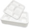 ECONX Bagasse 6 Compartment Food Tray Plate Compostable Plates Eco-Friendly Disposable Sugarcane Paper Trays for Restaurants, Parties, Special Events, and Other Types of Food Service (50)