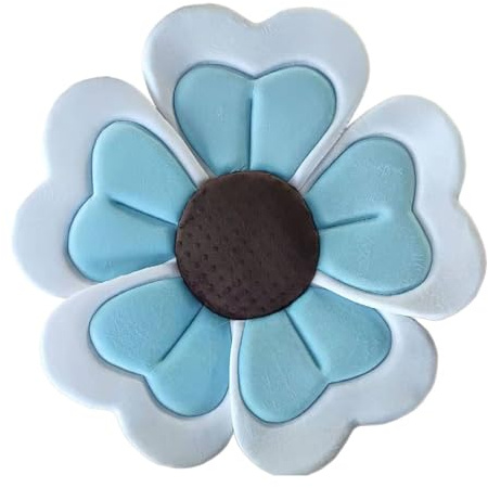 Ailan Bain avec Tissu Doux 5 pétales, équipement de Douche pour Nourrissons, Tapis de Bain, réducteur de Baignoire, 80802.5cm, Bleu, 80 * 80 * 2.5cm