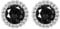 Tobestu Black Cubic Zirconia Stud Earring for Women - White Gold Plated Round Cut Faux Diamond Halo Stud Earrings for Valentine's Day Anniversaries YA5034