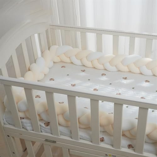 GYCS Bettschlange Geflochten Seitenschläferkissen Baby Geflochtene Nestschlange Babybett Nestchen Knotenkissen Bettumrandung Seitenschläferkissen Knotenkissen Baby,A04,100CM