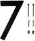 PacuM Modern House Numbers for Outside 6 Inches Black House Numbers Floating House Number Plaque Plastic Home Address Sign for Office Doors, Mailboxes, Garages (Matte Black, 7)