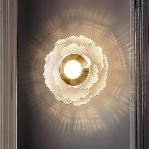 Wall Lights Aplique de Pared con Ventilador Moderno de 10 W, lámpara de Pared LED con atenuación Tricolor, Luces de Pared montadas en la Pared con Cable de Material acrílico y Hierro, decoración