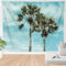 Homxi Tapiz Psicodélico Pared 150 x 100 CM,Tapices Decorativos Poliester Árbol de Coco Tapiz Azul Verde para Mesa