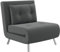 HOMCOM Schlafsessel, Einzelsofa mit Bettfunktion, Klappsessel, Gästebett mit Kissen, Polstersofa mit Samtoptik für Schlafzimmer, Wohnzimmer, 77 x 88 x 83 cm, Dunkelgrau