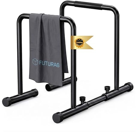 Barras paralelas calistenia Futura8, agarres antideslizantes, soportan hasta 150 kg, ideales para fondos pinos abdominales y flexiones, entrenamiento en casa o al aire libre para fuerza y equilibrio