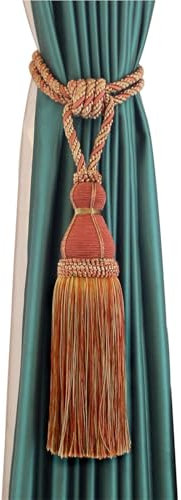 AMENGJ Quaste Vorhangschnur 1 Stück Quaste Raffhalter Vorhang Zubehör Polyester Hängende Kugel Vorhänge Halter Schnalle Seil Wohnkultur Quasten Fringe Vorhang Krawatte(Orange)