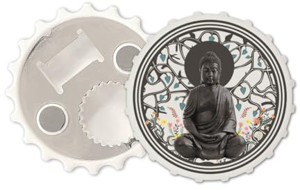 Buddha Magnetic Bottle Cap Opener Fridge Magnet Buddhist Tree of Life