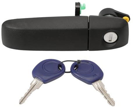 KASturbo Maniglia esterna sinistra con serratura per Panda 169, maniglia per porta esterna, sostituisce 735357271 735371236 350105011800, colore Nero