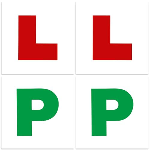 Ram® Extra Thick Car Magnetic L & P Plates PVC Pack Of 4 Legal Road Learner And Provisional Car Plates DVSA Compliant