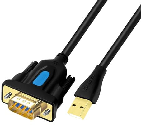 DTECH USB to Serial Adapter DB9 RS232 Cable Prolific Chip PL2303 DB 9 Male Cord 6ft Compatible with Windows 11 10 8 7 Mac Linux (1M)