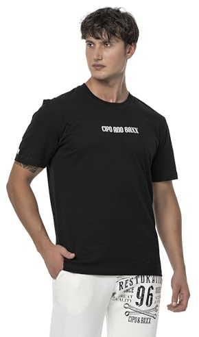 Cipo & Baxx Herren T-Shirt Freizeit Sommer T-Shirt CT787 Black M