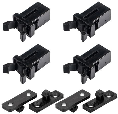Brabantia Bin Lid Clasp x4 – Replacement Waste Bin Locking Mechanism Compatible with 20L, 30L, 40L, 45L & 50L/60L Brabantia Touch Bins, Bo Pedal Bins & Other Models – Durable Plastic Lid Clip